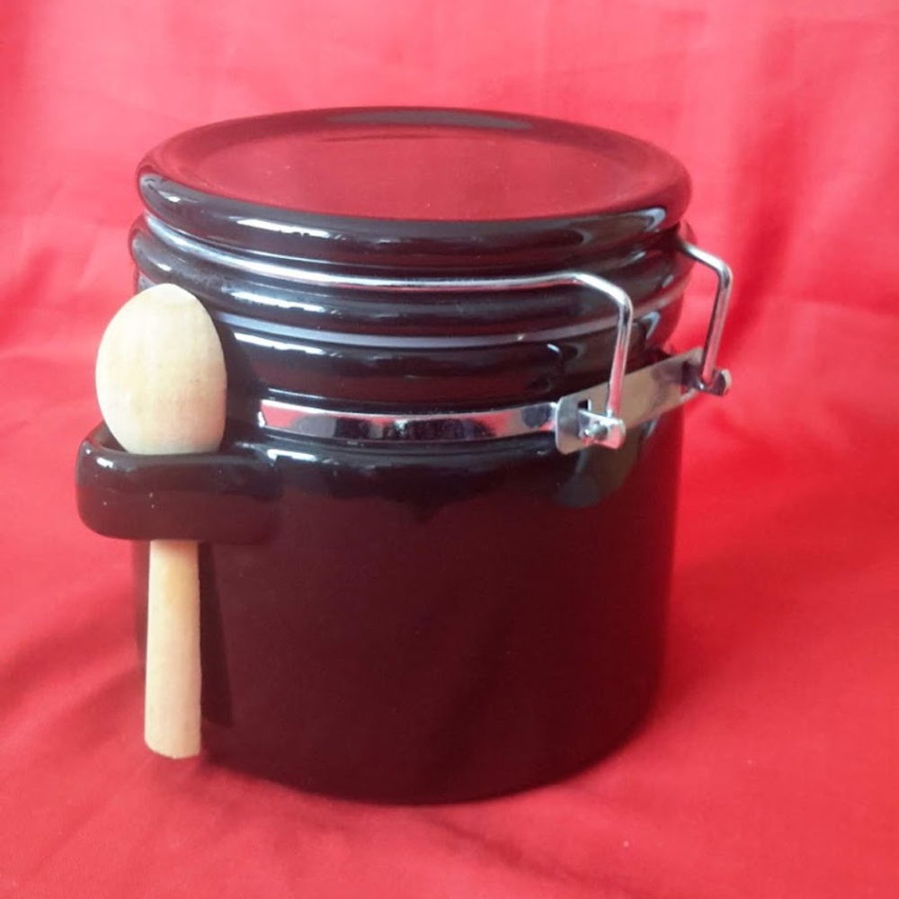 Vintage Black Locking Hinged Lid Jar - Small